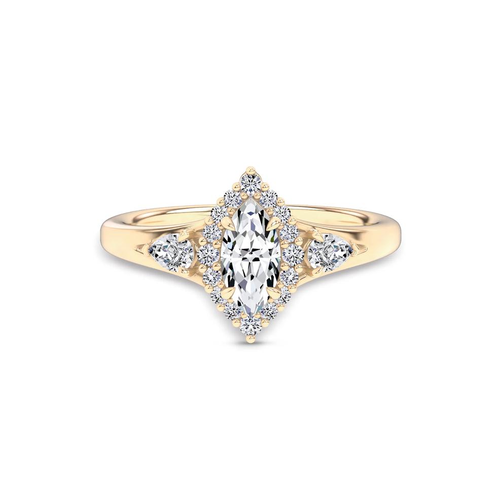 Diamond Marquise Center Halo Engagement Ring in 14K Yellow Gold (7/8 ct. tw.) – Image 1 of 4