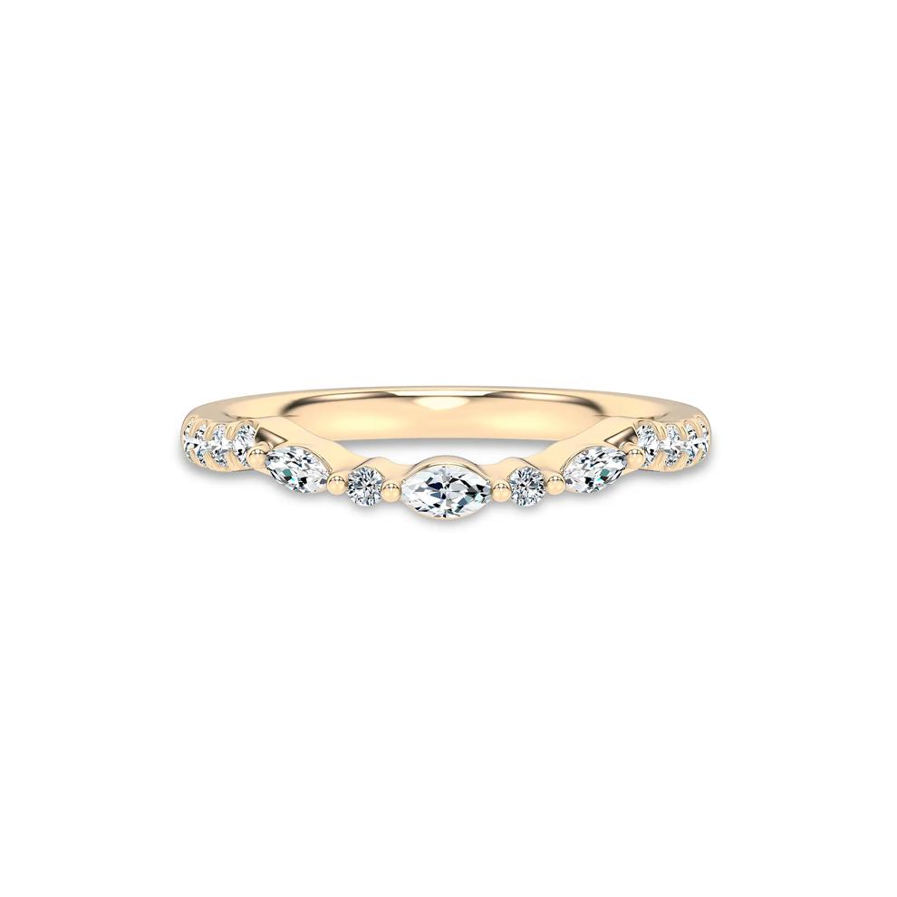 Diamond Contour Band in 14K Yellow Gold (1/4 ct. tw.) – Image 1 of 4