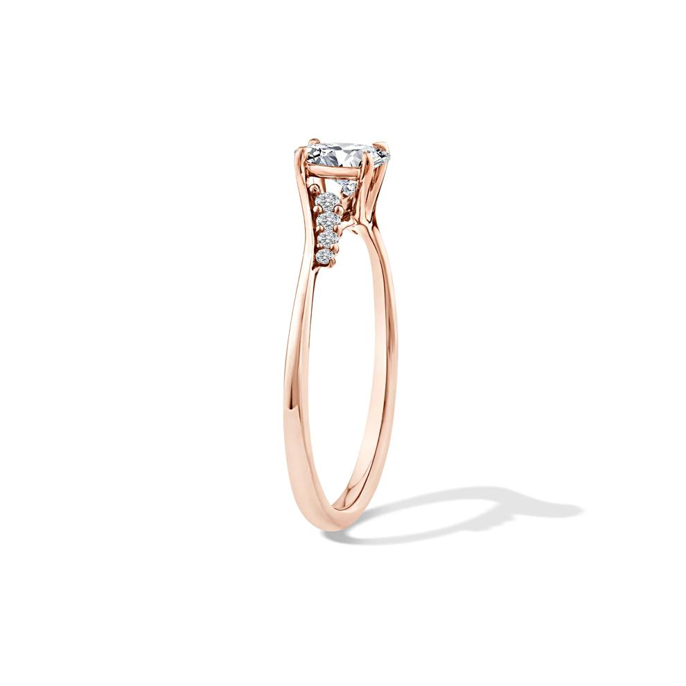 Lab Grown Diamond Oval Center Promise Ring in 10K Rose Gold (1/2 ct. tw.) – Image 3 of 4