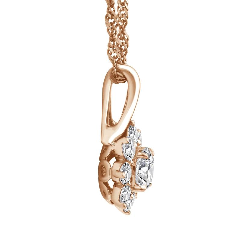 Lab Grown Diamond Starburst Pendant in 14K Rose Gold (1 ct. tw.) – Image 2 of 3