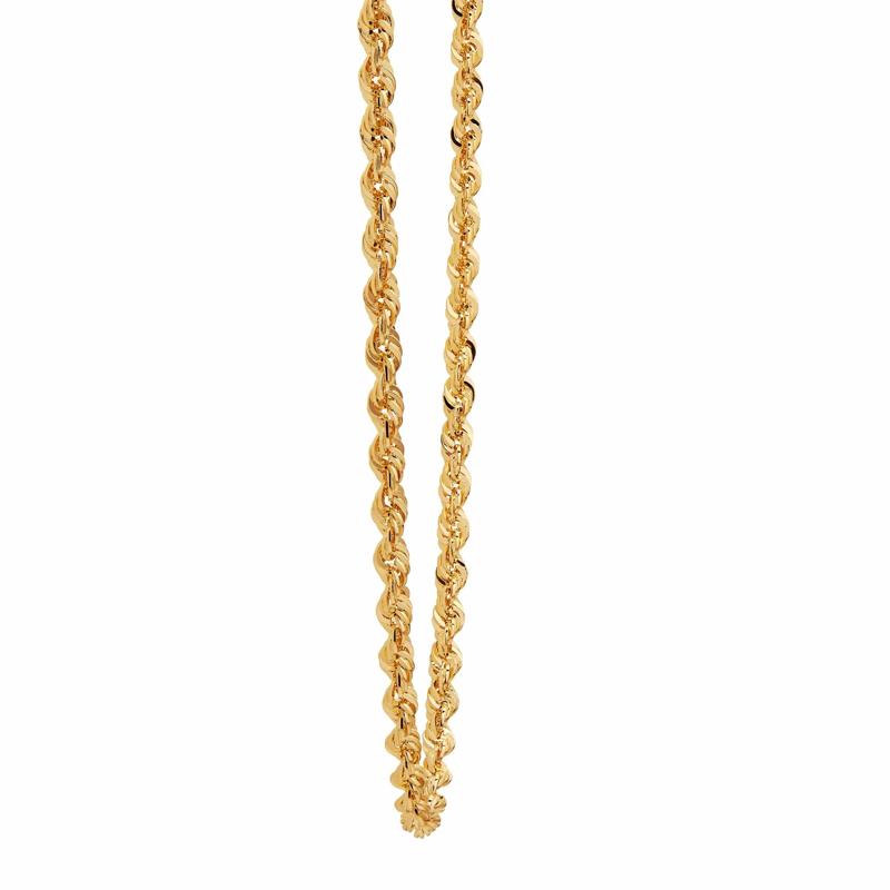 Polished Hollow Rope Chain in 14K Yellow Gold, 18&quot; – Image 2 of 3