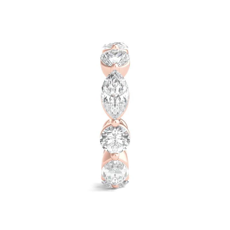 Marquise and Round-Cut Lab Grown Diamond Eternity Band in 14k Rose Gold &#40;5 ct. tw.&#41; – Image 3 of 3