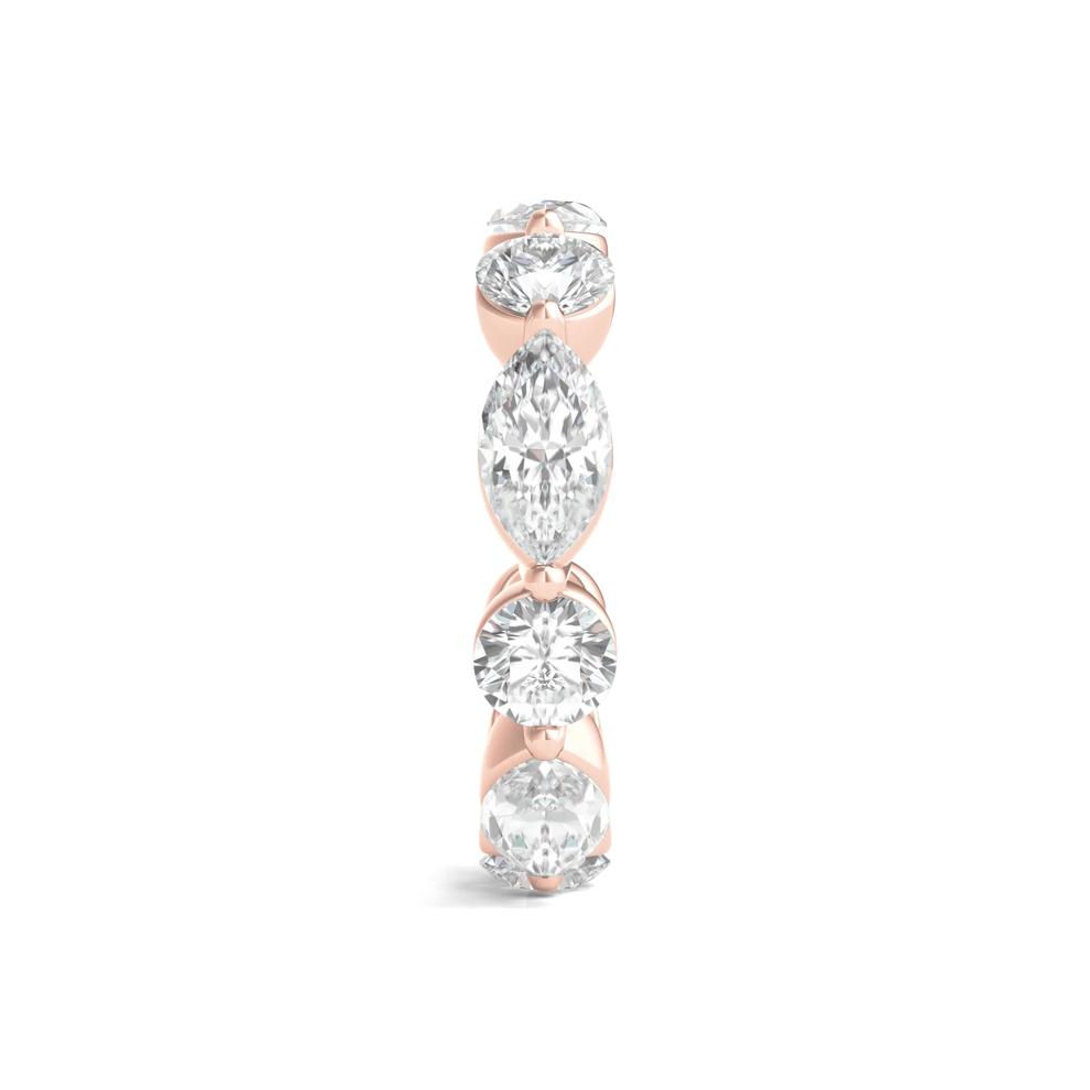 Marquise and Round-Cut Lab Grown Diamond Eternity Band in 14k Rose Gold (5 ct. tw.) – Image 3 of 3
