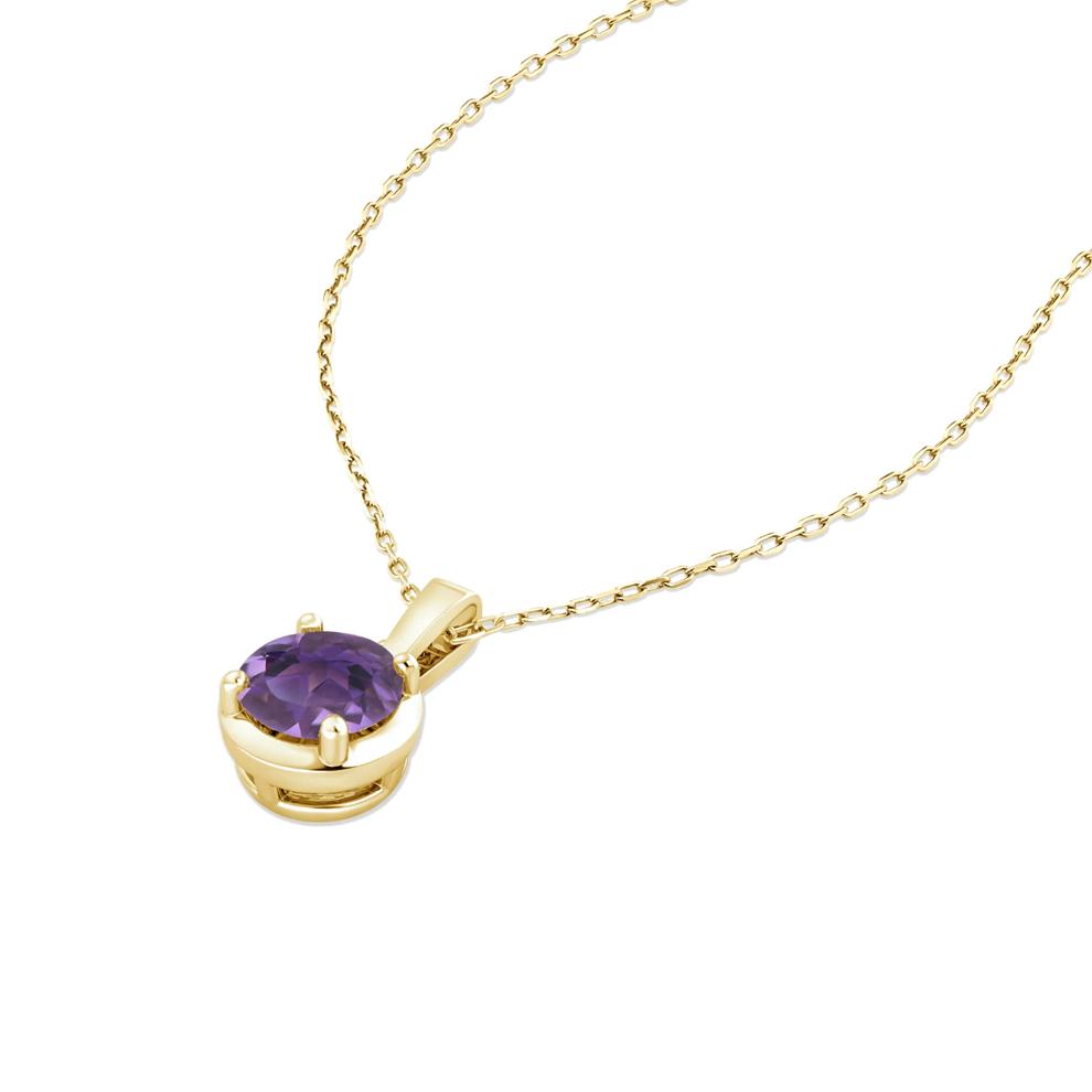 Amethyst Pendant Necklace in 10K Yellow Gold – Image 4 of 4