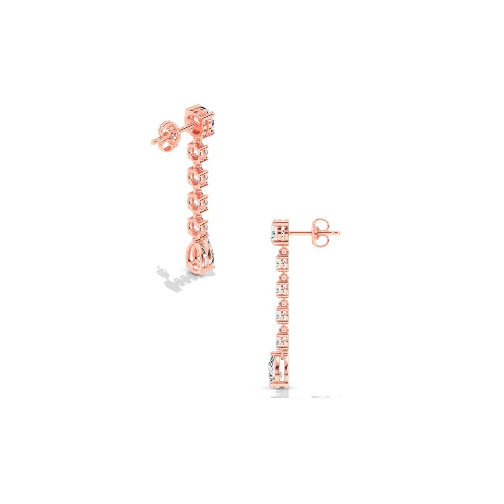 Lab Grown Diamond Pear-Shaped Dangle Earrings in 14K Rose Gold (1 ct. tw.) – Image 2 of 2