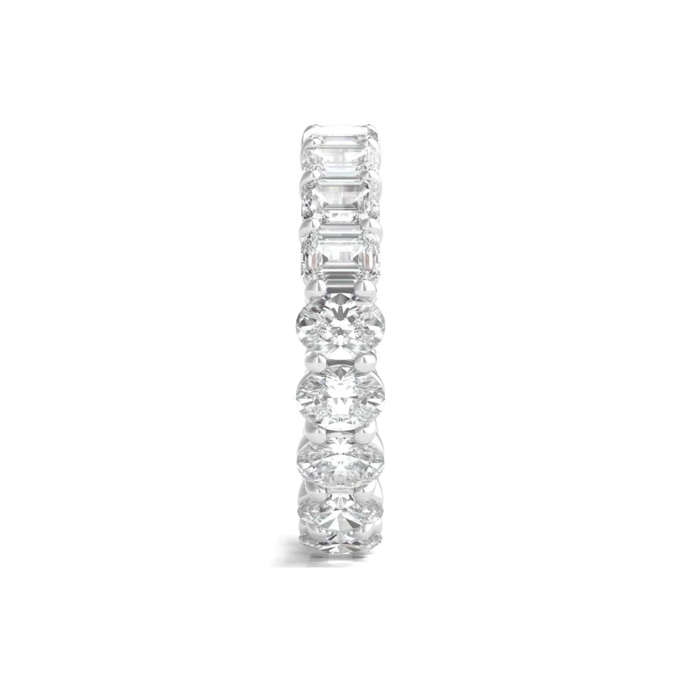 Oval and Emerald-Cut Diamond Eternity Band in Platinum (4 ct. tw.) – Image 3 of 3