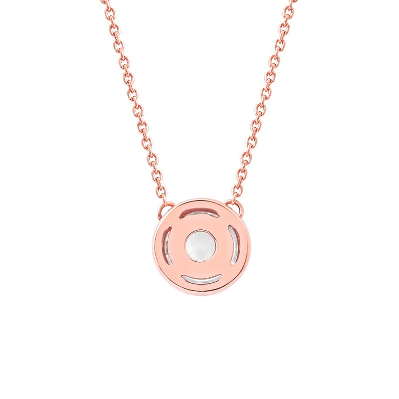 Lab Grown Diamond Round Solitaire Bezel Pendant in 10K Rose Gold &#40;1 ct. tw.&#41; – Image 3 of 4