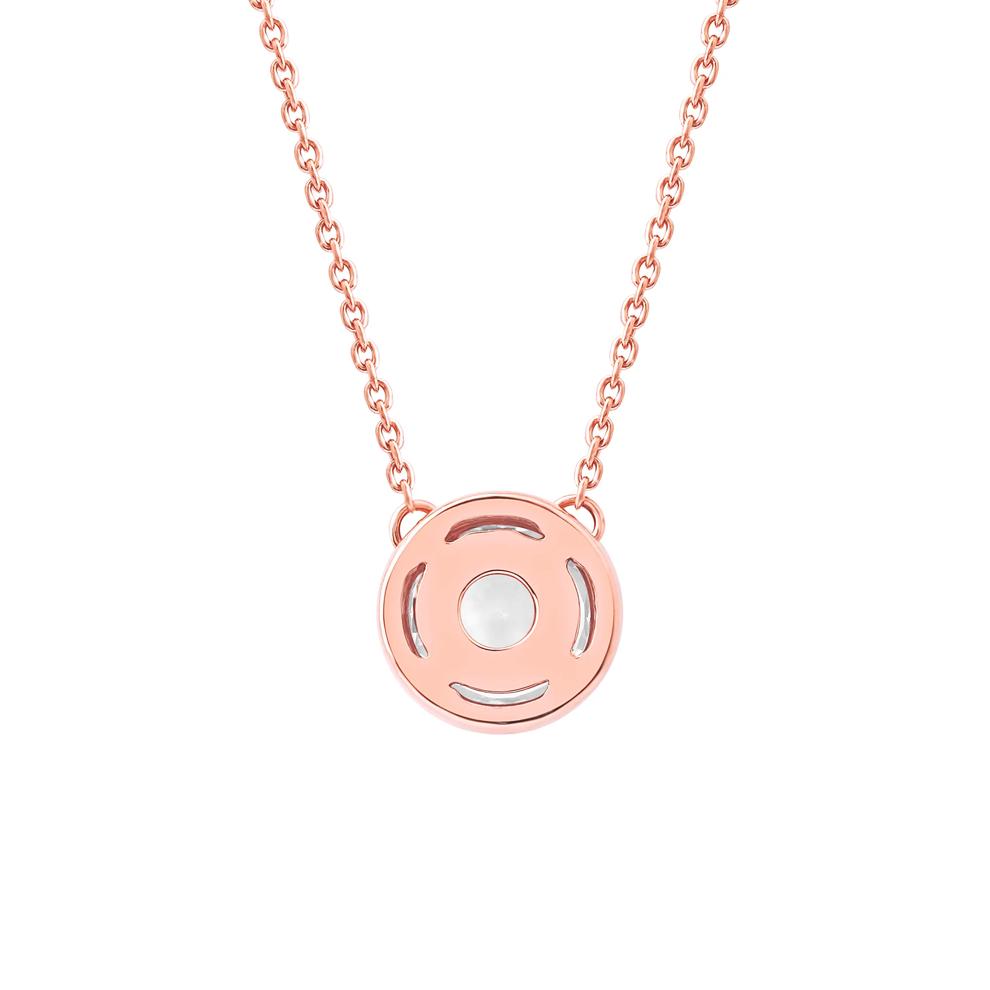 Lab Grown Diamond Round Solitaire Bezel Pendant in 10K Rose Gold (1 ct. tw.) – Image 3 of 4