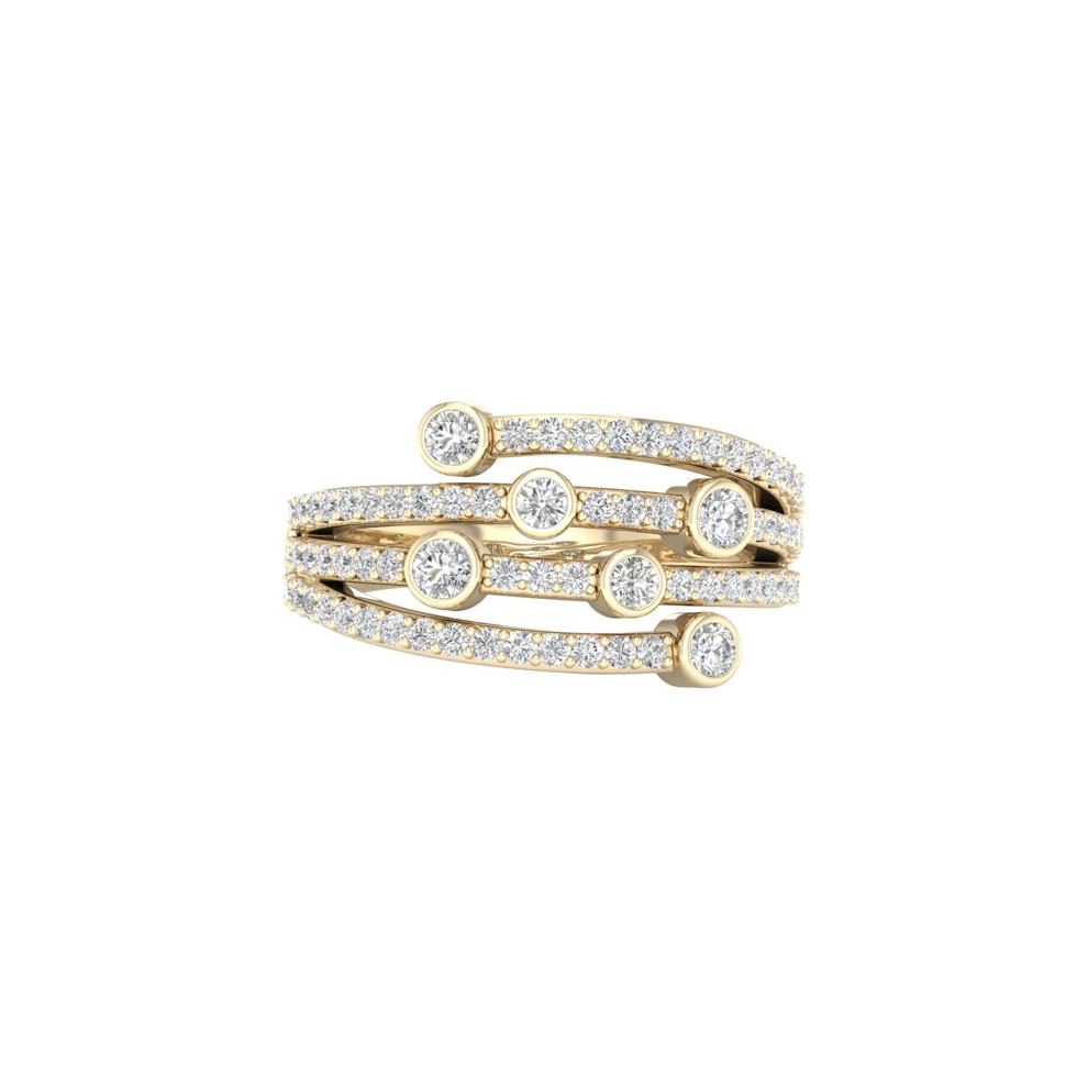 Diamond Bezel Wrap Ring in 10K Yellow Gold (3/4 ct. tw.) – Image 1 of 3