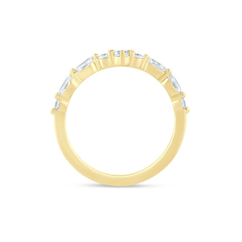 Lab Grown Diamond Round and Marquise Contour Band in 14K Yellow Gold &#40;3/8 ct. tw.&#41; – Image 2 of 3