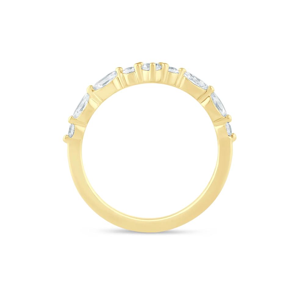 Lab Grown Diamond Round and Marquise Contour Band in 14K Yellow Gold (3/8 ct. tw.) – Image 2 of 3