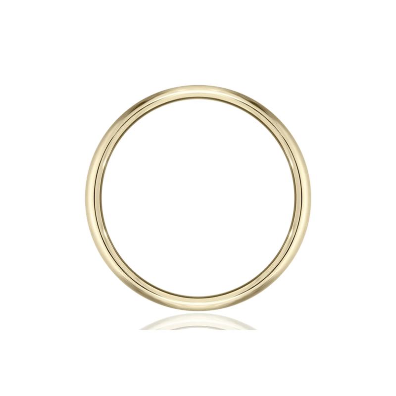 Men&rsquo;s Bevel Edge Satin Wedding Band in 14K Yellow Gold, 8MM – Image 2 of 3