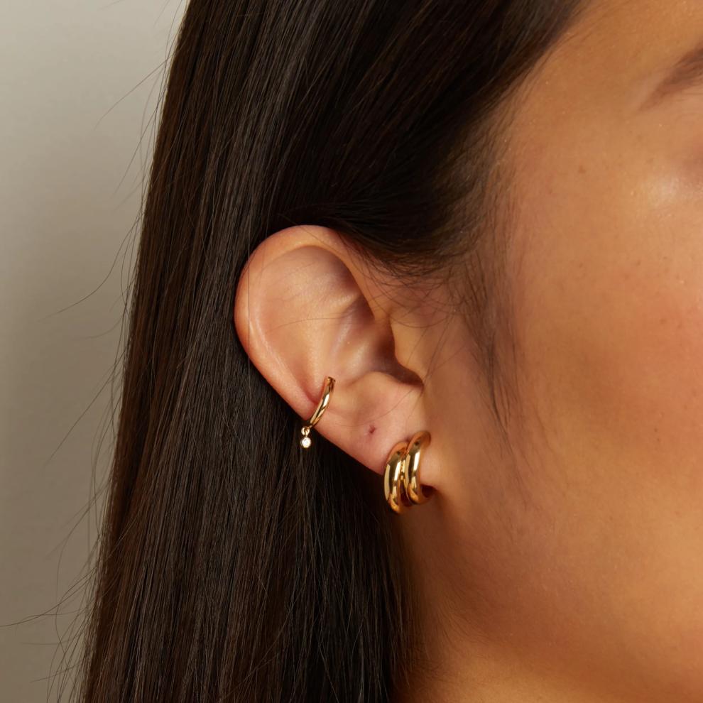 Double Row J-Hoops in Vermeil – Image 3 of 3