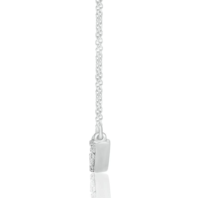 Diamond Smile Necklace in Sterling Silver &#40;1/8 ct. tw.&#41; – Image 2 of 3
