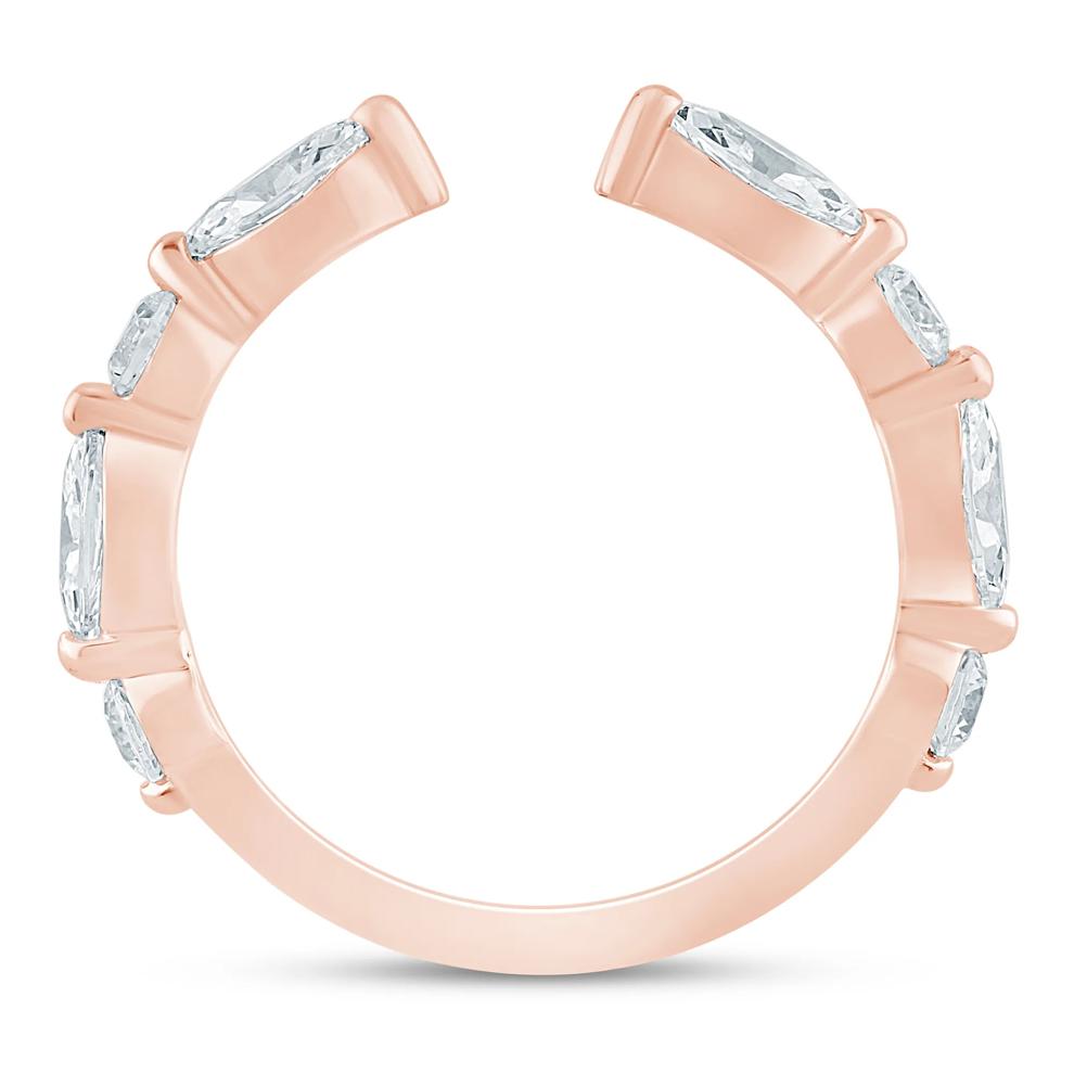 Lab Grown Diamond Round &amp; Marquise Open Anniversary Band in 14K Rose Gold (1 ct. tw.) – Image 2 of 3