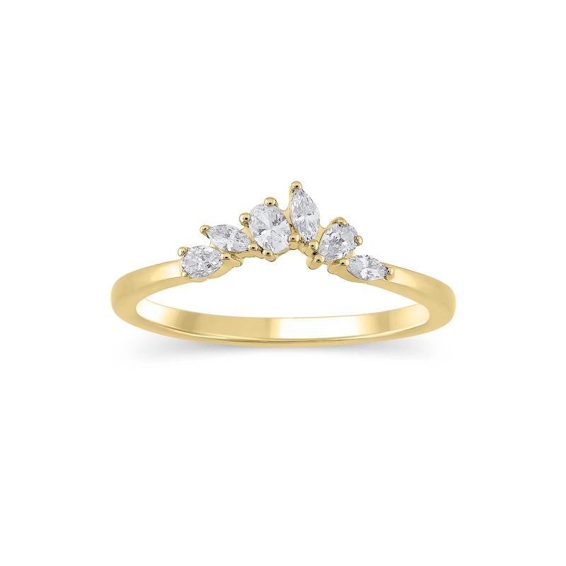 Lab Grown Diamond Mixed-Shape Contour Band in 14K Yellow Gold &#40;1/3 ct. tw.&#41; – Image 1 of 3