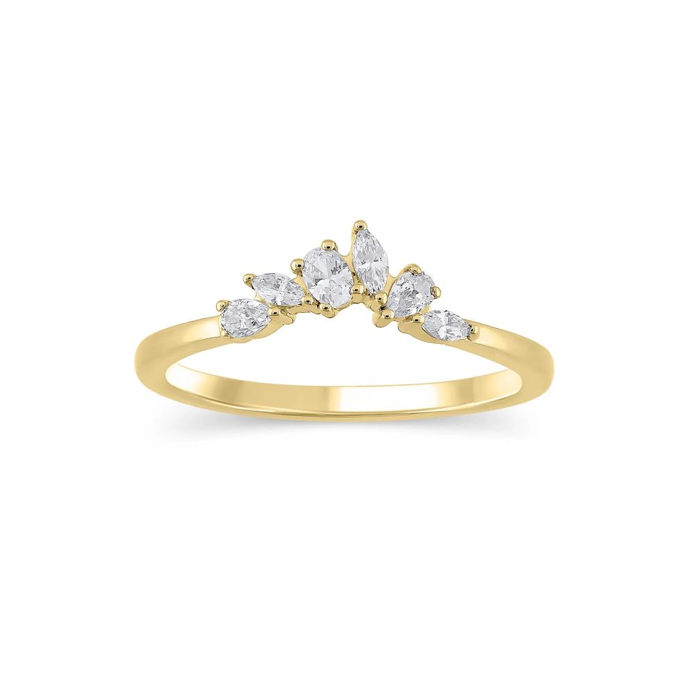 Lab Grown Diamond Mixed-Shape Contour Band in 14K Yellow Gold (1/3 ct. tw.) – Image 1 of 3