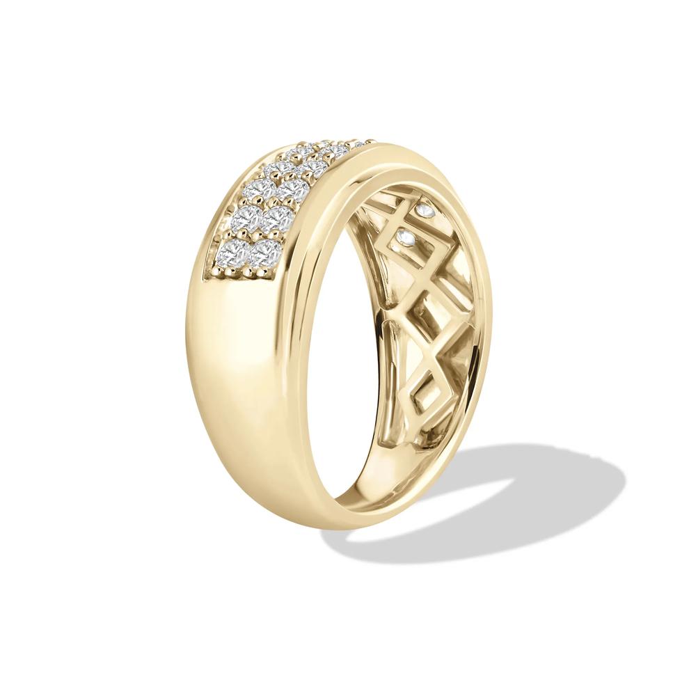 Men's Diamond Double Row Band in 10K Yellow Gold (1 ct. tw.) – Image 3 of 4