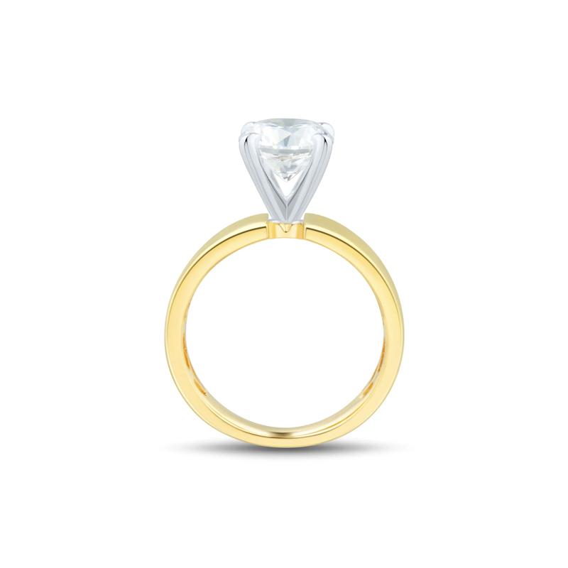 Wide Band Semi-Mount Engagement Ring in 14K Yellow and White Gold &#40;Setting Only&#41; – Image 4 of 6