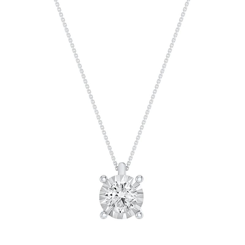 Lab Grown Diamond Illusion Pendant in 10K White Gold &#40;3/4 ct. tw. &#41; – Image 1 of 3