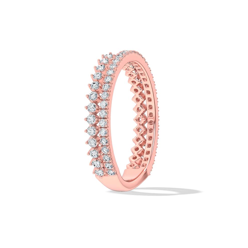Lab Grown Diamond Double Row Split Open Band in 14K Rose Gold (1/2 ct. tw.) – Image 3 of 4