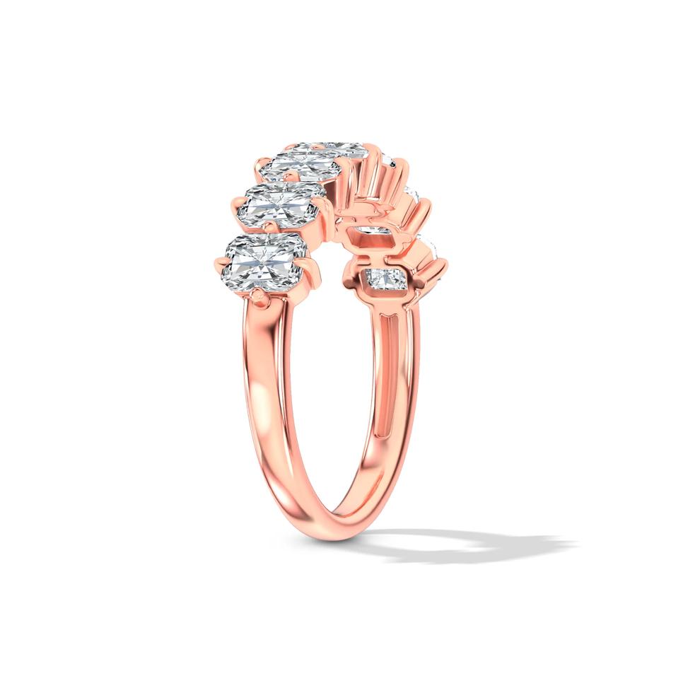 Lab Grown Diamond Radiant Compass Anniversary Band in 10K Rose Gold (1 1/2 ct. tw.) – Image 3 of 4