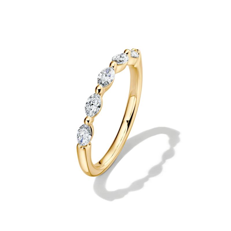 Lab Grown Diamond Marquise Anniversary Band in 14K Yellow Gold &#40;1/2 ct. tw.&#41; – Image 4 of 4