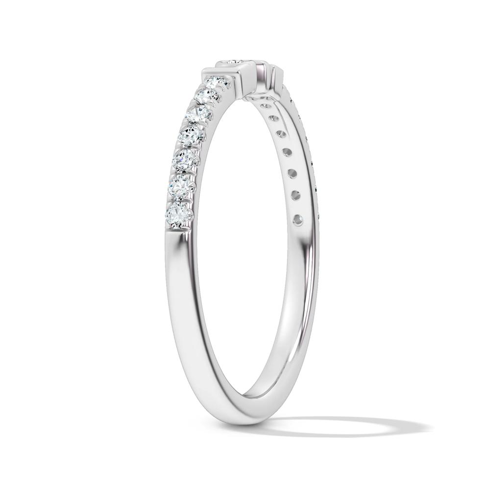 Diamond "Love" Stack Band in 10K White Gold (1/7 ct. tw.) – Image 3 of 4