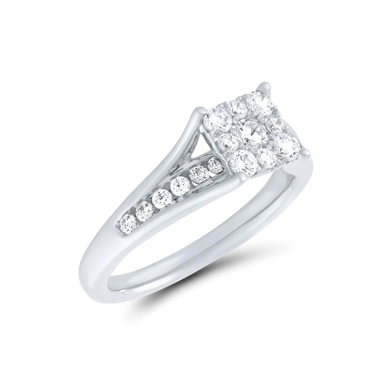 Composite Diamond Engagement Ring Set in 10K White Gold &#40;1 ct. tw.&#41; – Image 4 of 5