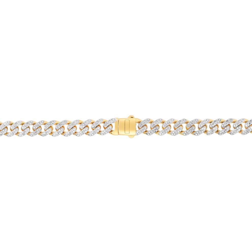3 1/7 ct. tw. Diamond Pav&eacute; Curb Necklace in 10K Yellow Gold – Image 2 of 2