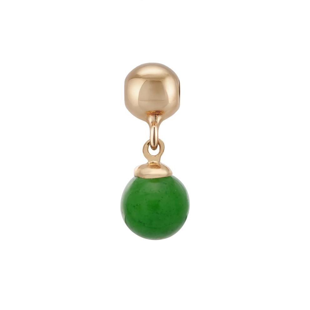 Green Jade Bead Charm in Vermeil – Image 1 of 2