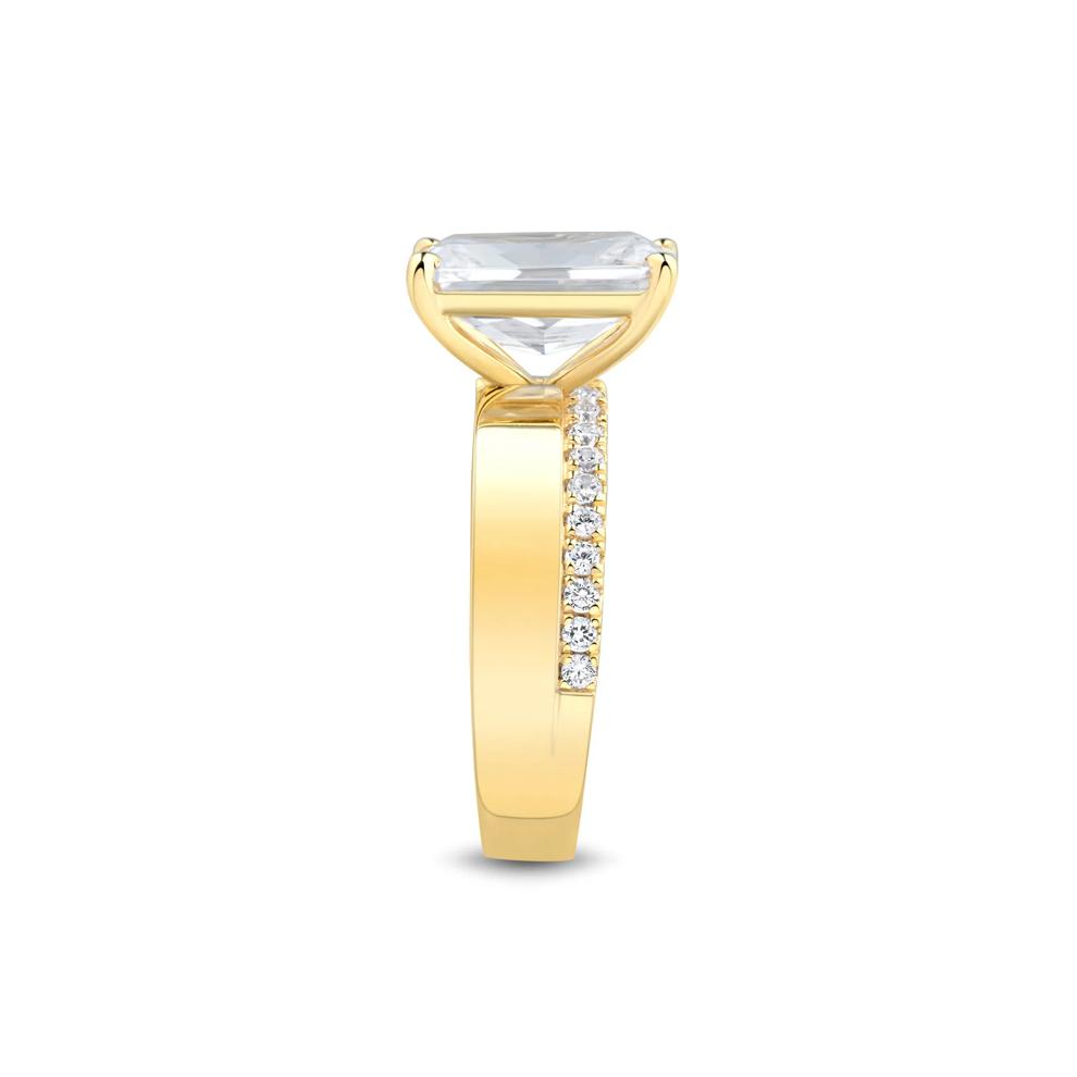 Lab Grown Diamond Radiant-Cut Engagement Ring in 14K Yellow Gold (4 1/4 ct. tw.) – Image 2 of 3