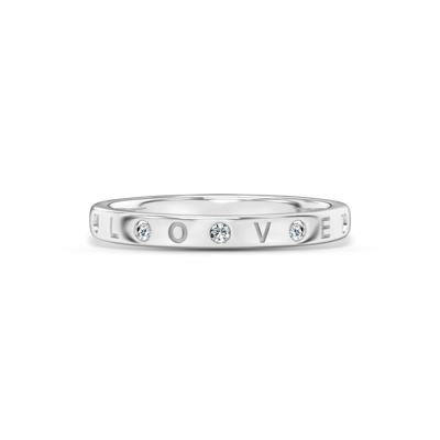 Diamond Accent "Love" Stack Band in 10K White Gold