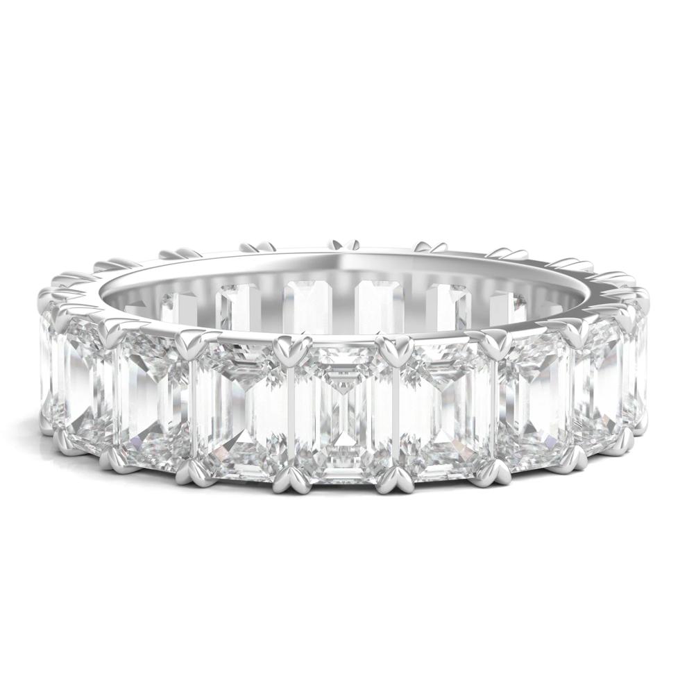 Emerald-Cut Diamond Eternity Band in Platinum (7 ct. tw.) – Image 1 of 3