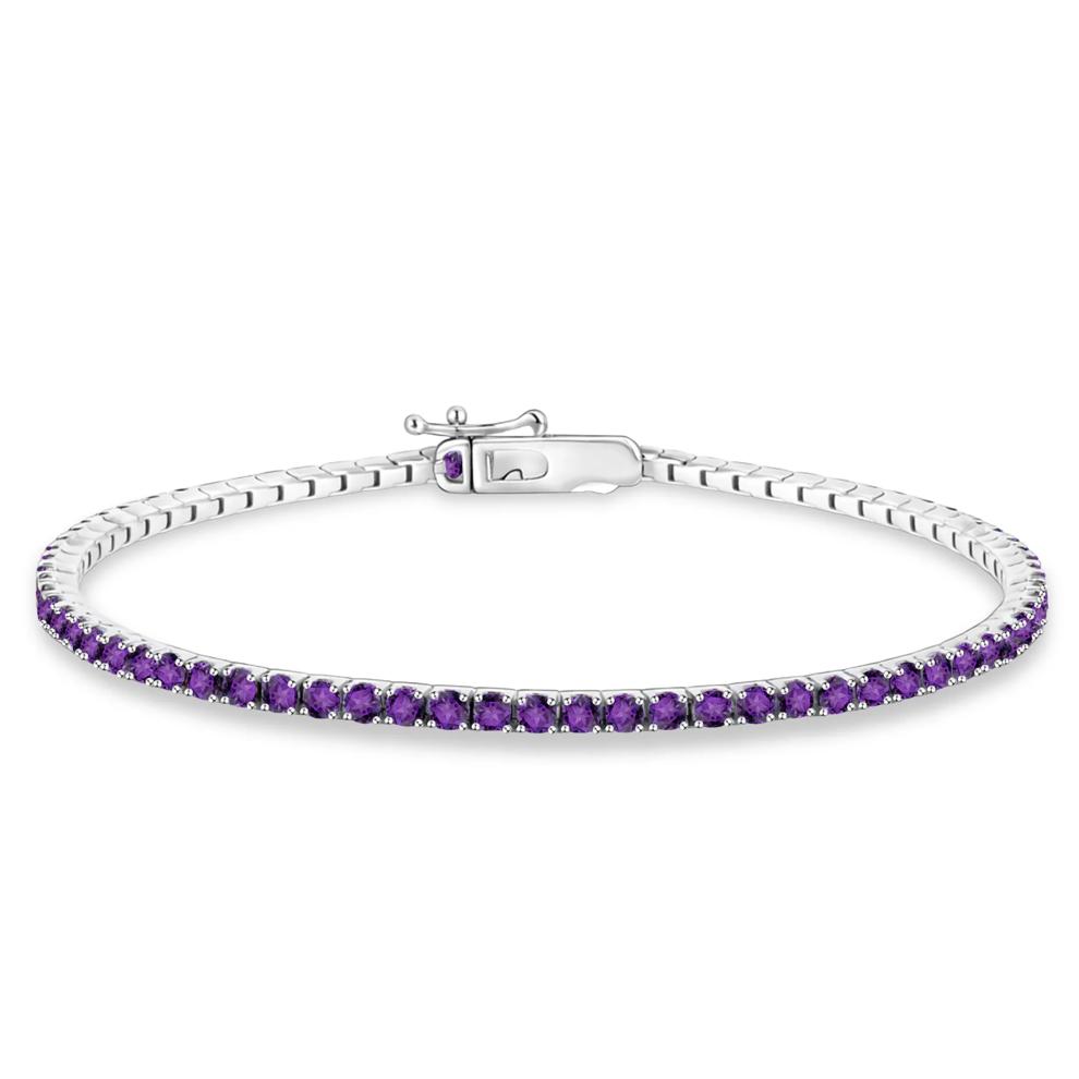 Amethyst Stack Bracelet in Sterling Silver, 7" – Image 1 of 2