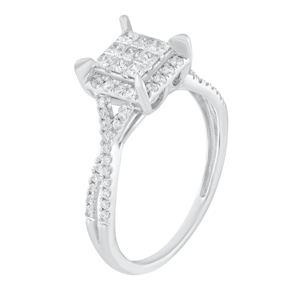 Diamond Halo Composite Engagement Set in 10K White Gold (5/8 ct. tw.) – Image 4 of 5