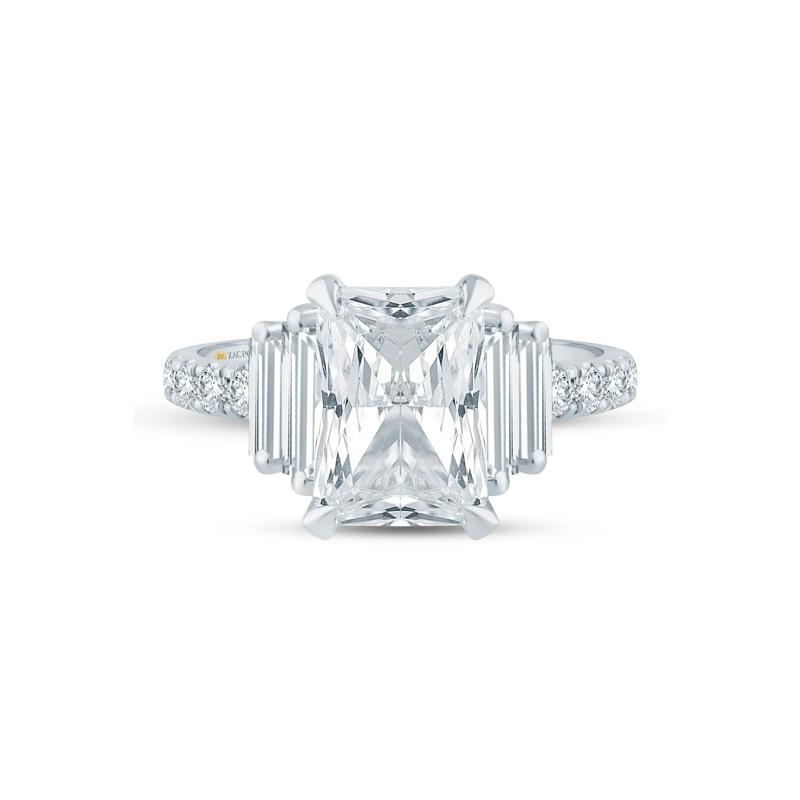 Josette Lab Grown Diamond Radiant-Cut Bridal Set in 14K White &amp; Yellow Gold &#40;4 ct. tw.&#41; – Image 1 of 3