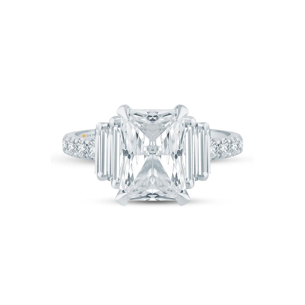 Josette Lab Grown Diamond Radiant-Cut Bridal Set in 14K White &amp; Yellow Gold (4 ct. tw.) – Image 1 of 3