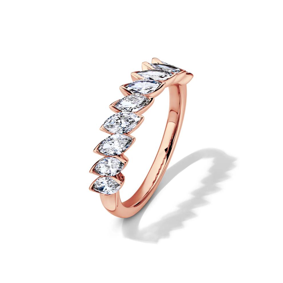 Lab Grown Diamond Marquise Slant Anniversary Band in 10K Rose Gold (1 ct. tw.) – Image 4 of 4