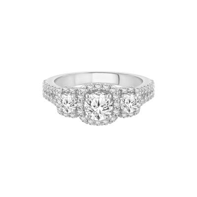 Diamond Halo Engagement Ring in 14K White Gold (1 3/4 ct. tw.)