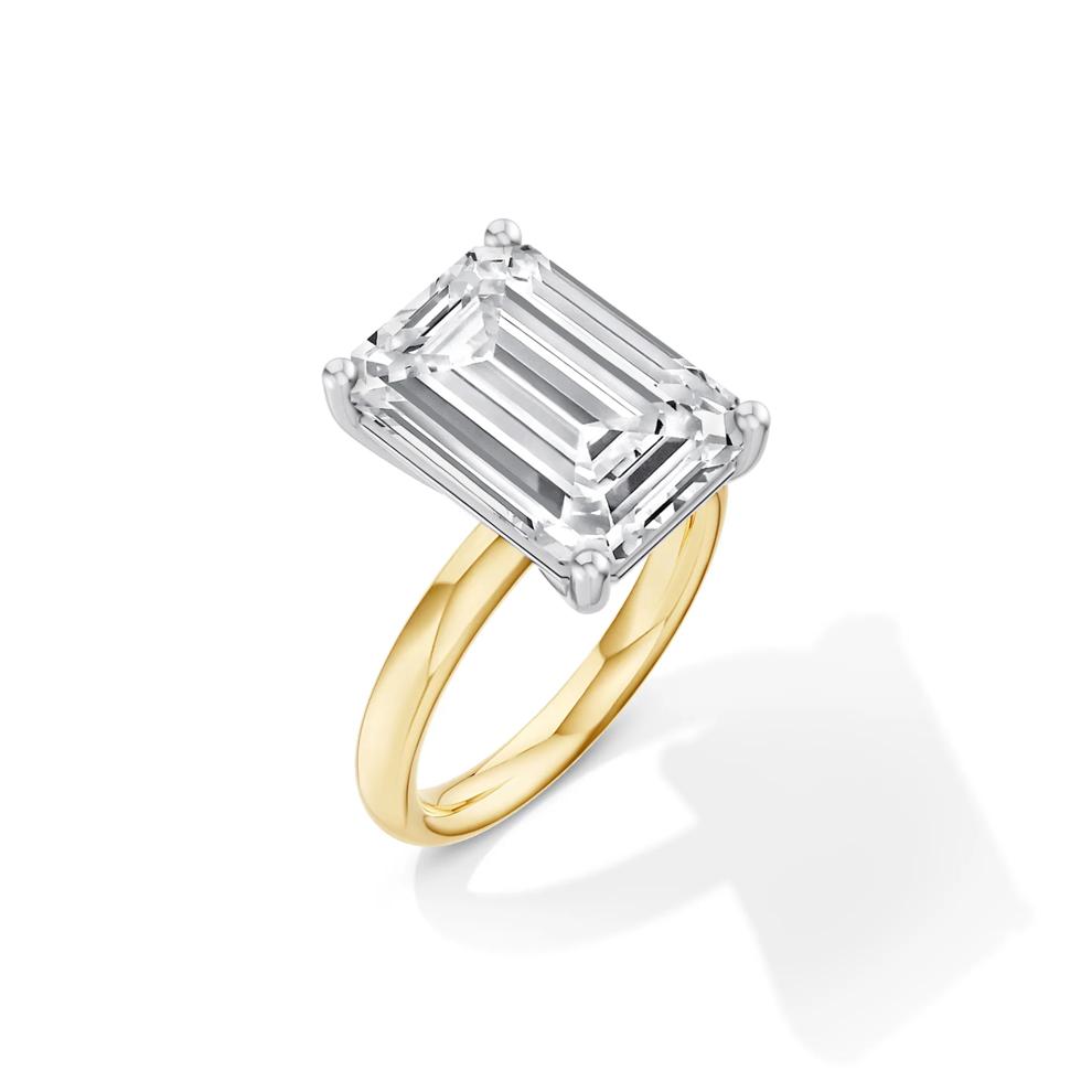 Lab Grown Diamond Emerald-Cut Solitaire Ring in 14K Yellow &amp; White Gold (9 ct.) – Image 2 of 4
