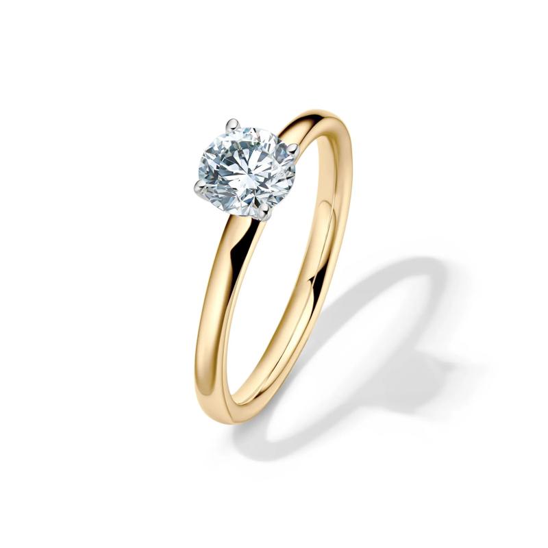 Diamond Round Brilliant Cut Solitaire Engagement Ring in 14K Yellow Gold &#40;3/4 ct.&#41; – Image 4 of 5