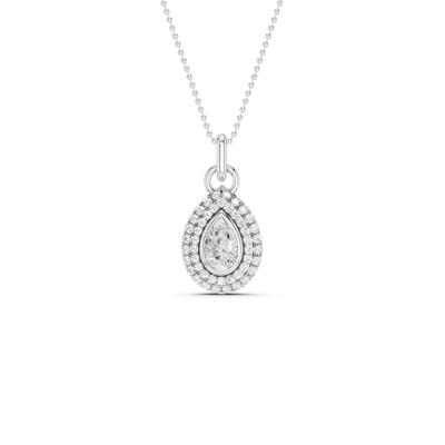 Lab Grown Diamond Pear-Shaped Pendant Necklace in 14K White Gold (1 ct. tw.)