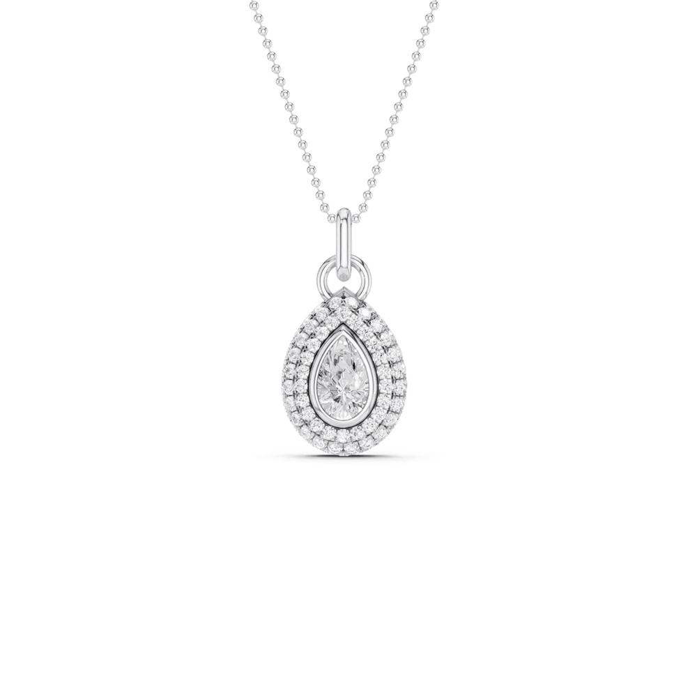 Lab Grown Diamond Pear-Shaped Pendant Necklace in 14K White Gold (1 ct. tw.) – Image 1 of 3
