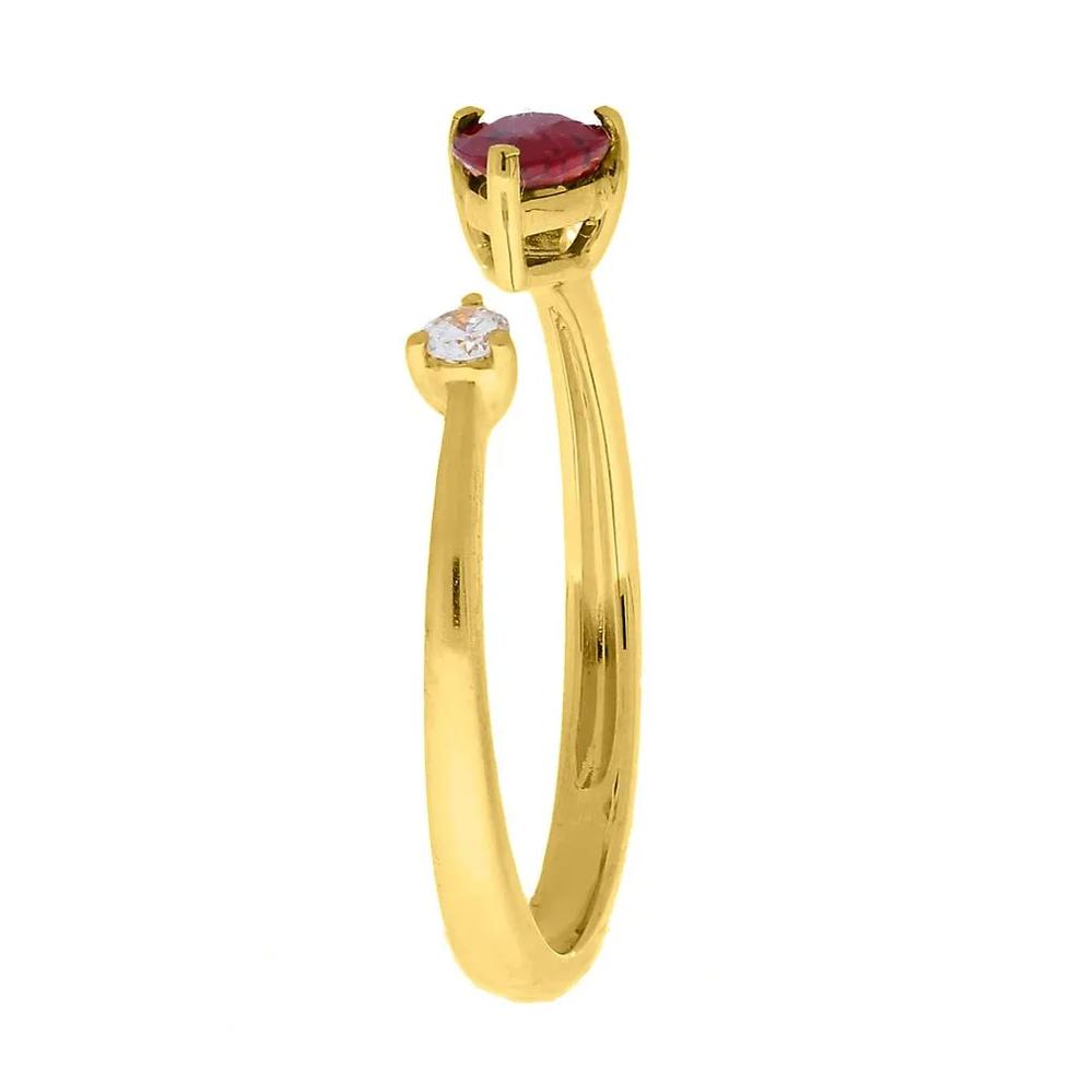 Ruby &amp; Diamond Ring in 10K Yellow Gold – Image 3 of 3