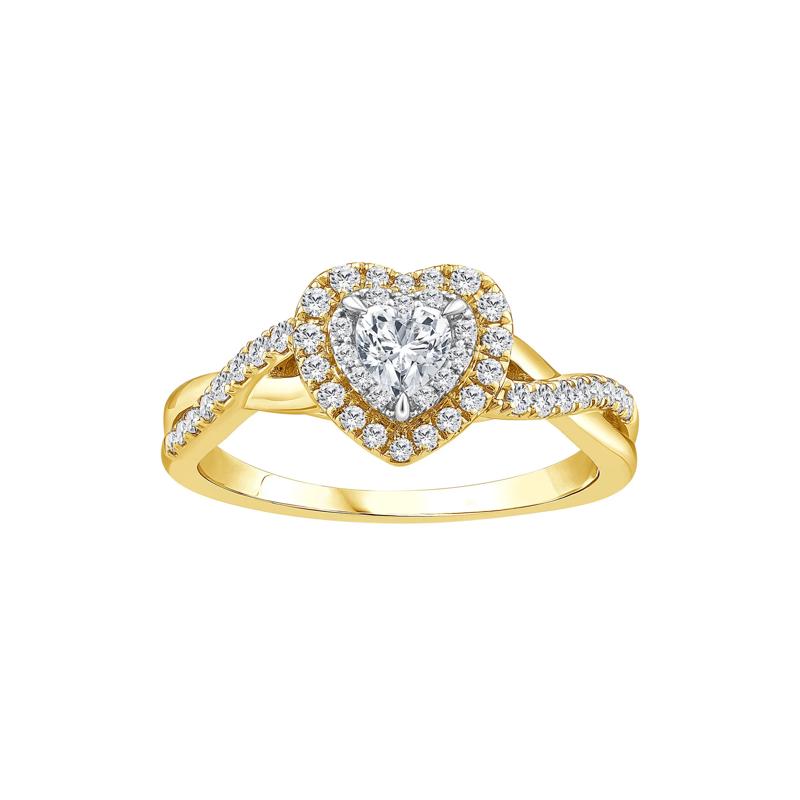 Diamond Heart-Shaped Engagement Ring in 14K Yellow Gold (5/8 ct. tw.) – Image 1 of 3
