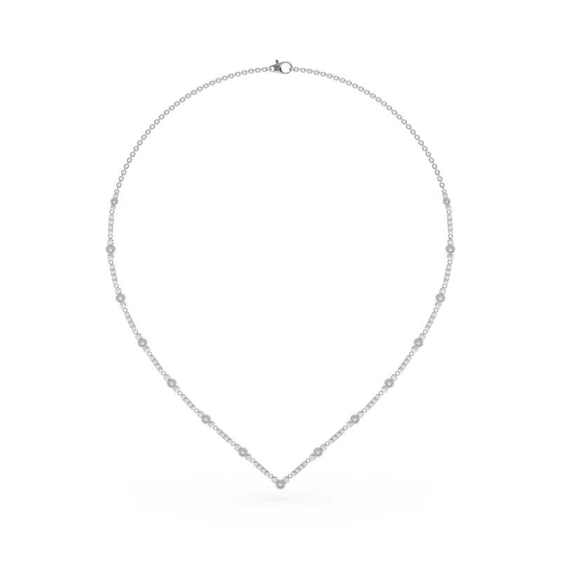 Lab Grown Diamond Round Diamond Necklace in 10K White Gold &#40;3 ct. tw.&#41; – Image 2 of 3