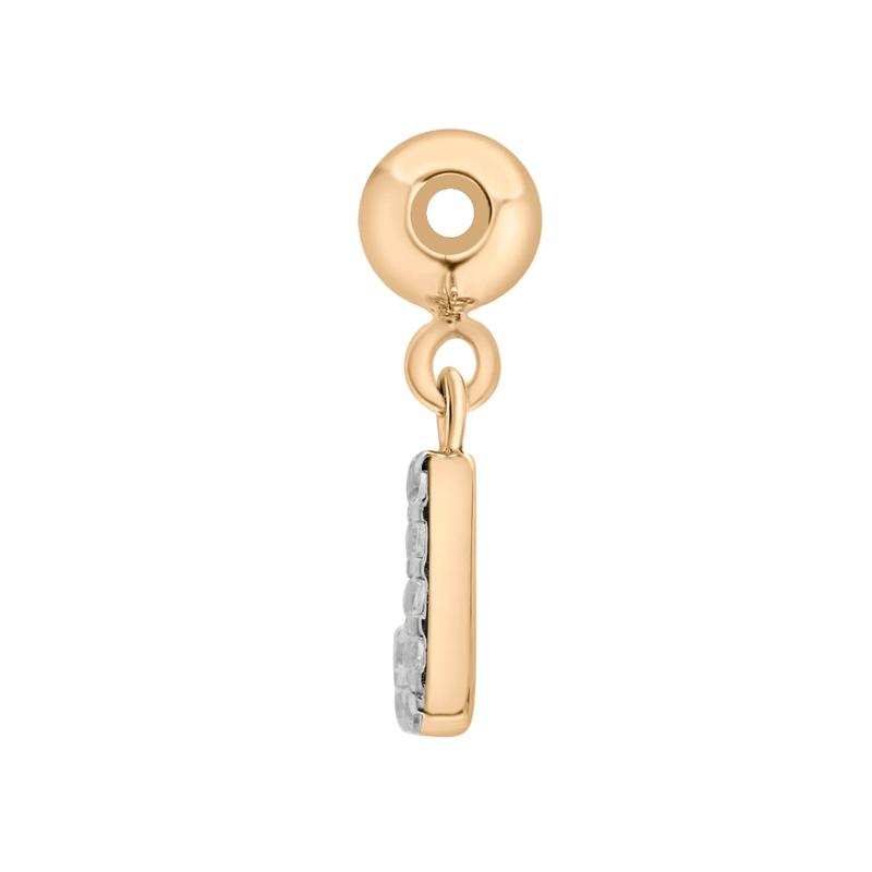 Diamond Accent J Initial Bead Charm in Vermeil – Image 2 of 3