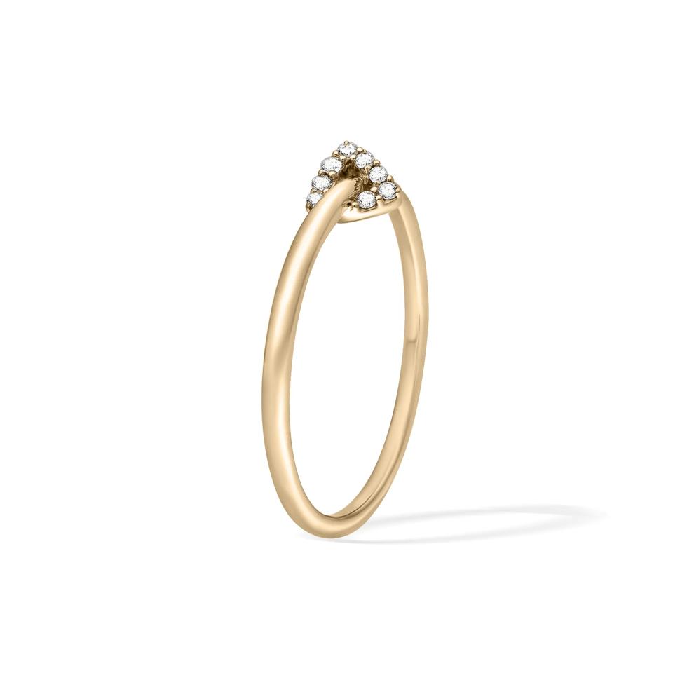 Diamond Accent Triangular-Shaped Charm Ring in 10K Yellow Gold – Image 3 of 4