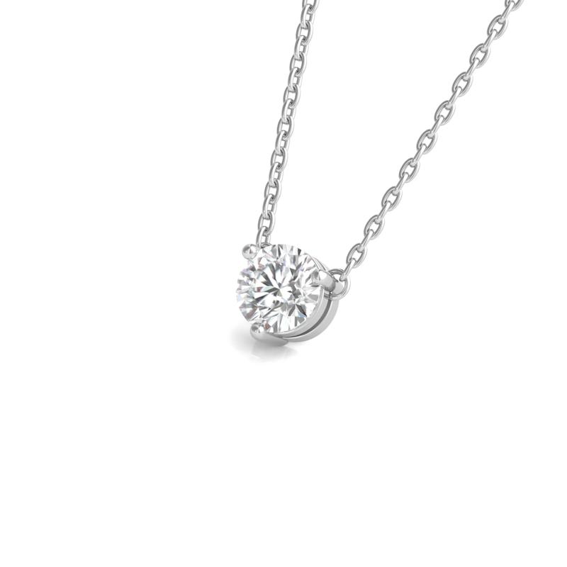 Lab Grown Diamond Solitaire Pendant in 10K White Gold &#40;5/8 ct. tw.&#41; – Image 2 of 4
